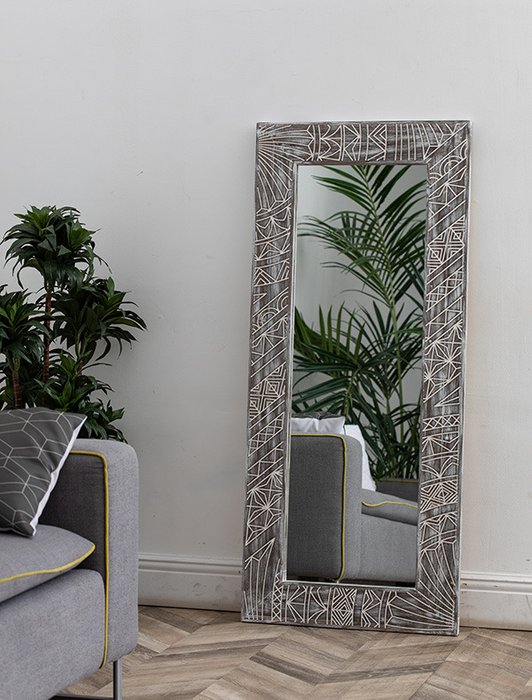 Настенное зеркало Grade Sepia в раме из массива сосны - лучшие Настенные зеркала в INMYROOM