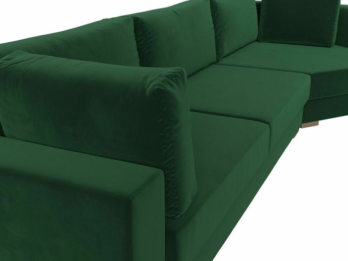 Угловой диван-кровать Лига 026 зеленого цвета правый угол - лучшие Угловые диваны в INMYROOM