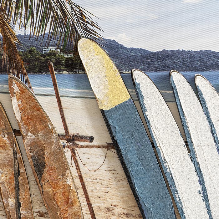 Панно декоративное с эффектом 3d Surf Beach 70х50 на холсте - лучшие Принты в INMYROOM