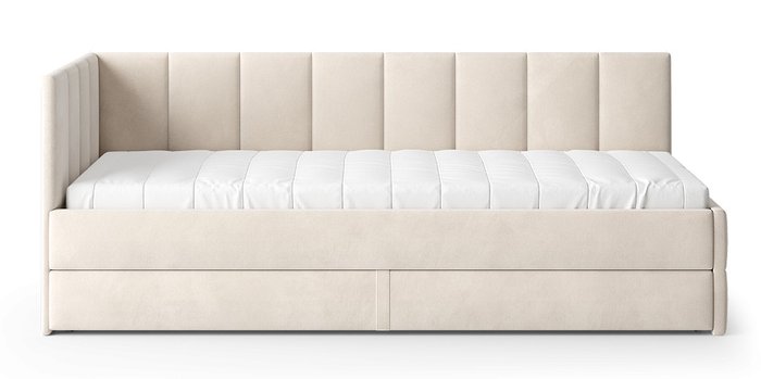 Кровать Астра 90х200 бежевого цвета без подъемного механизма - купить Кровати для спальни по цене 19999 Кровать Астра 90х200 бежевого цвета без подъемного механизма - купить Кровати для спальни по цене 19999