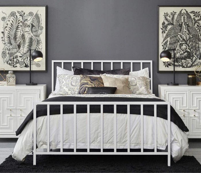 Кровать Сиэттл 160х200 белого цвета - купить Кровати для спальни по цене 28990.0
