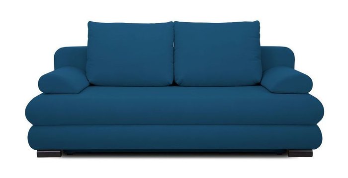 Прямой диван-кровать Фабио синего цвета