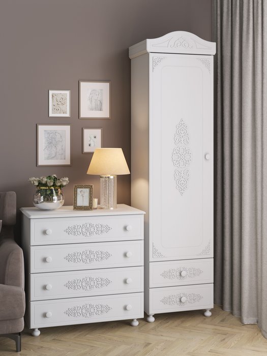 Комплект мебели для гостиной Ассоль белого цвета