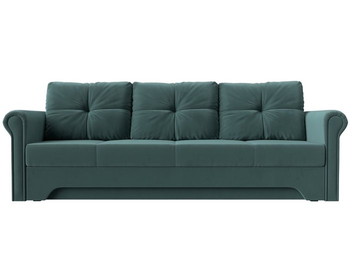 Прямой диван-кровать Европа темно-бирюзового цвета - купить Прямые диваны по цене 38999.0