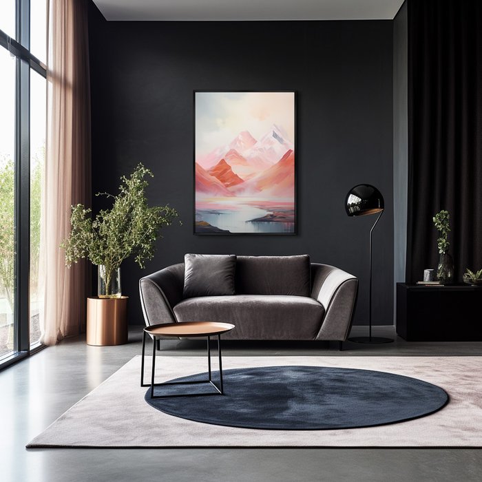 Репродукция картины Landscape collection, Pink Mountains, No 2, 2024г. - лучшие Картины в INMYROOM
