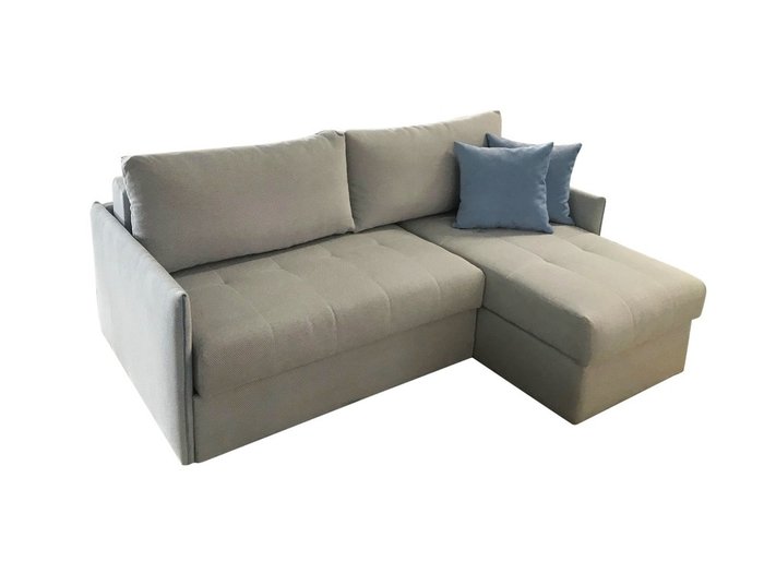 Угловой диван-кровать Бремен светло-серого цвета