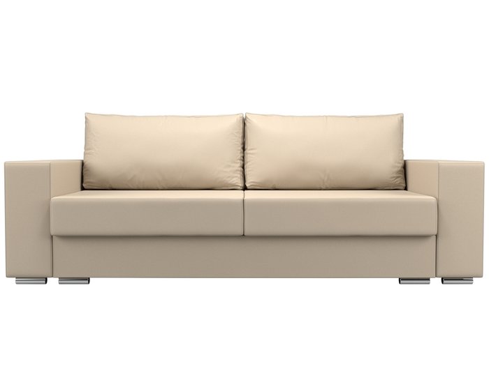 Прямой диван-кровать Исланд бежевого цвета (экокожа) - купить Прямые диваны по цене 49999.0