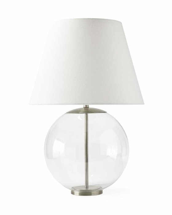 Настольная лампа Клейтон Никель с белым абажуром