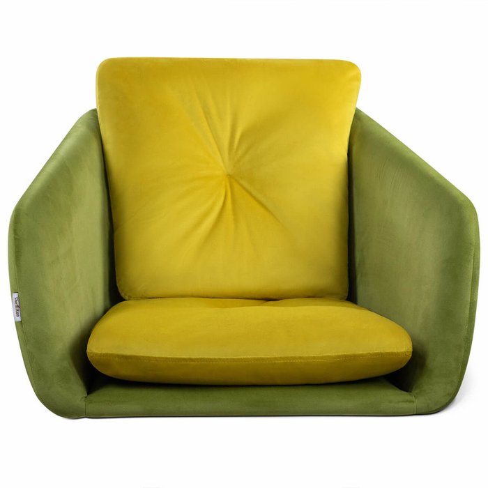 Стул с подлокотниками Enrique зеленого цвета на золотых ножках - лучшие Обеденные стулья в INMYROOM