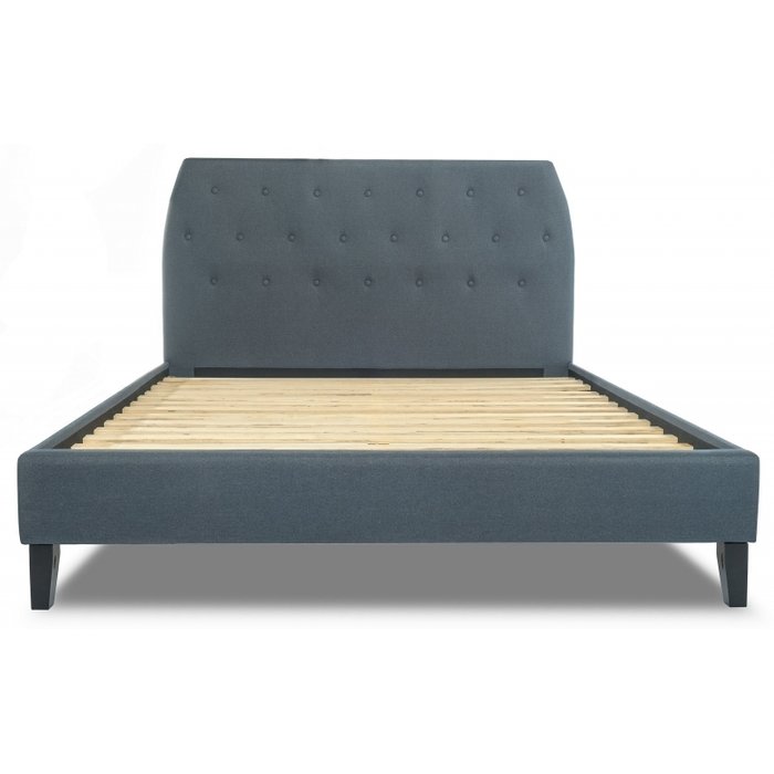 Кровать двуспальная Pamela 160х200 темно-голубого цвета - лучшие Кровати для спальни в INMYROOM
