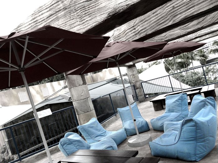 Бескаркасное лаунж кресло Ambient Lounge Evolution Sofa - Blue Sky Eclipse (сине-серый) - лучшие Бескаркасная мебель в INMYROOM
