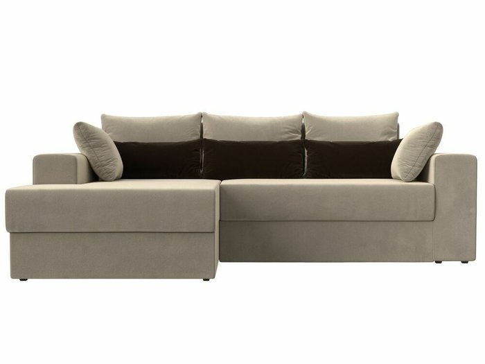 Угловой диван-кровать Майами бежевого цвета левый угол - купить Угловые диваны по цене 49999.0
