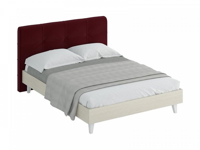 Кровать "Queen Anna" с бордовым изголовьем 160х200 см