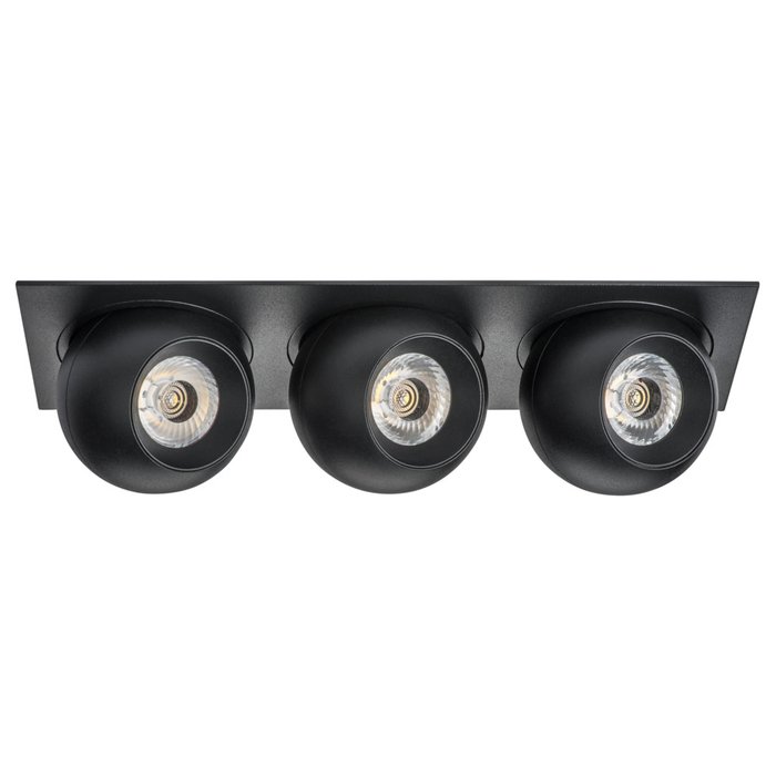 Светильник INTERO LED 9W*3 850LM*3 24G ЧЕРНЫЙ 3000K (217537+217072+217072+217072) - лучшие Встраиваемые споты в INMYROOM Светильник INTERO LED 9W*3 850LM*3 24G ЧЕРНЫЙ 3000K (217537+217072+217072+217072) - лучшие Встраиваемые споты в INMYROOM