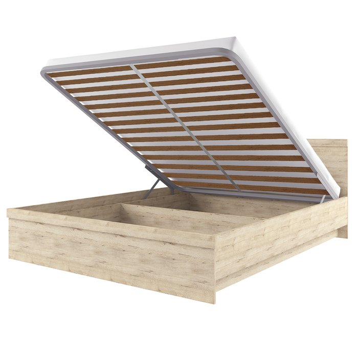 Кровать Oskar 160х200 бежевого цвета с подъемным механизмом - купить Кровати для спальни по цене 35299