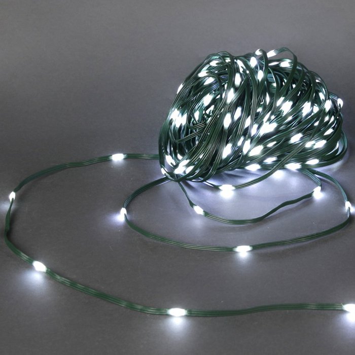A-509A WT гирлянда светодиодная, 30м, 300LED, "Капля", 220V, зеленый шлейф, с контроллером - купить Гирлянды по цене 1530