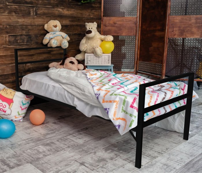 Кровать Аристо kids 80х160 черного цвета - лучшие Одноярусные кроватки в INMYROOM