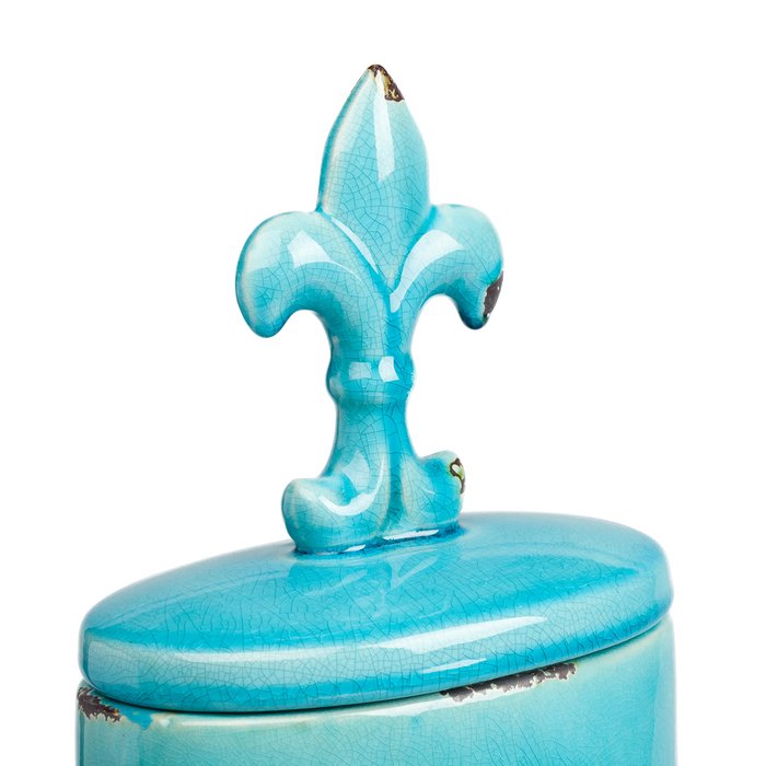 Декоративная ваза с крышкой Cannister для хранения продуктов Голубая - купить Вазы  по цене 6000.0