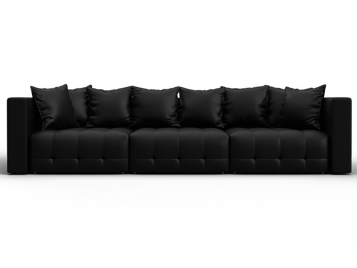 Диван-кровать Лига-052 Лонг черного цвета (экокожа) - купить Прямые диваны по цене 129990