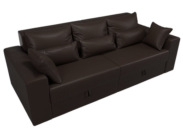 Прямой диван-кровать Мэдисон темно-коричневого цвета (экокожа) - лучшие Прямые диваны в INMYROOM