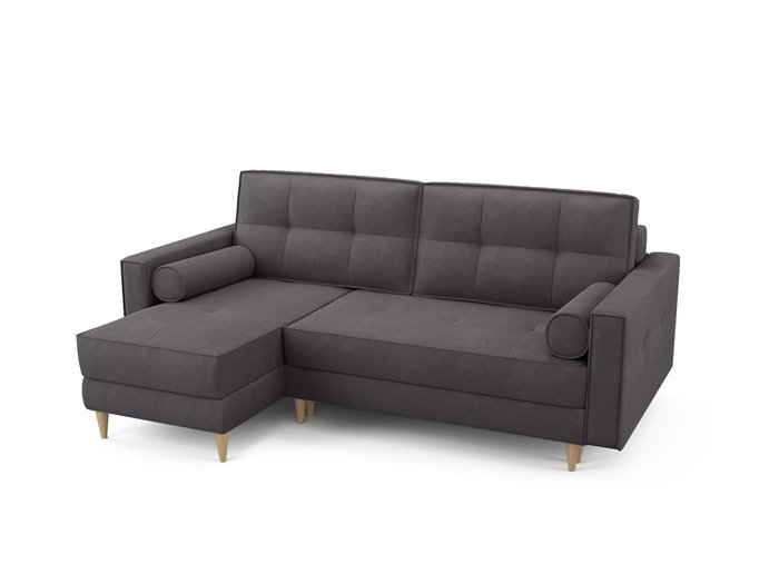 Угловой диван-кровать левый Оtto темно-серого цвета - купить Угловые диваны по цене 77700.0