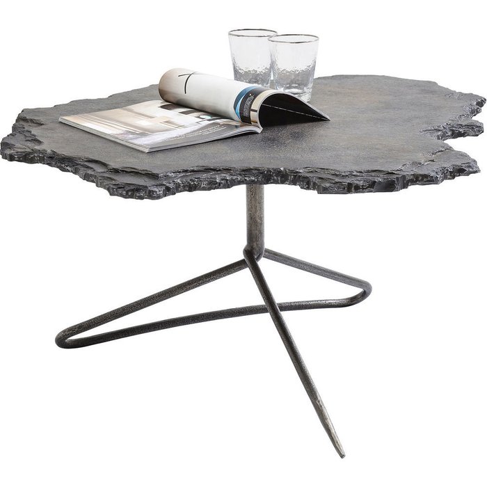 Столик кофейный Vulcano Handle  со столешницей из песчаника - купить Кофейные столики по цене 77900.0