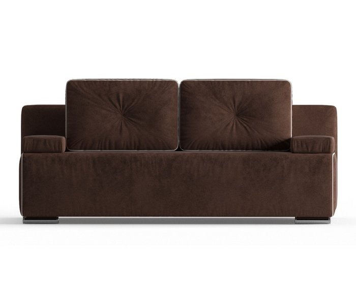 Диван-кровать Роклин в обивке из велюра коричневого цвета - купить Прямые диваны по цене 29490.0