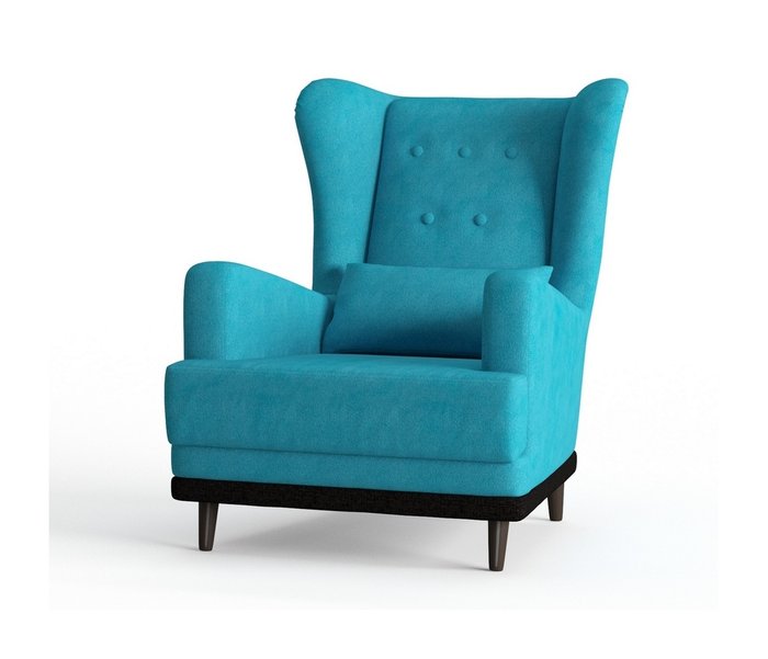 Кресло Лорд в обивке из велюра голубого цвета