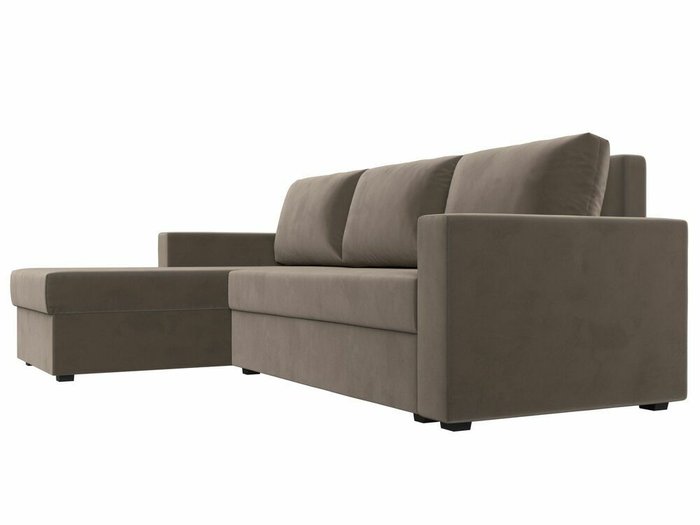 Угловой диван-кровать Траумберг Лайт коричневого цвета левый угол - лучшие Угловые диваны в INMYROOM