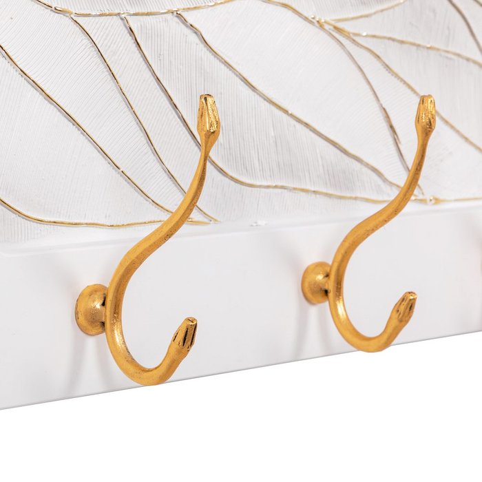 Вешалка настенная Арт бело-золотого цвета - лучшие Настенные вешалки в INMYROOM