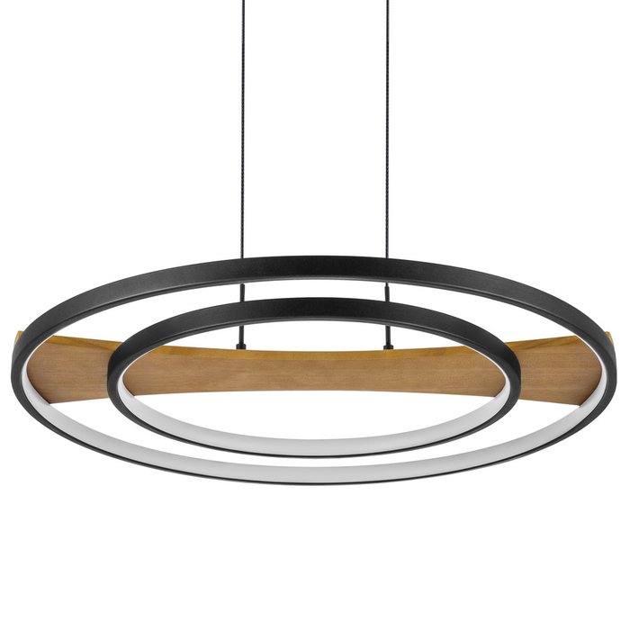 Люстра LODI LED 43W 3440LM ЕРНЫЙ/ДЕРЕВО 3000K - лучшие Подвесные люстры в INMYROOM