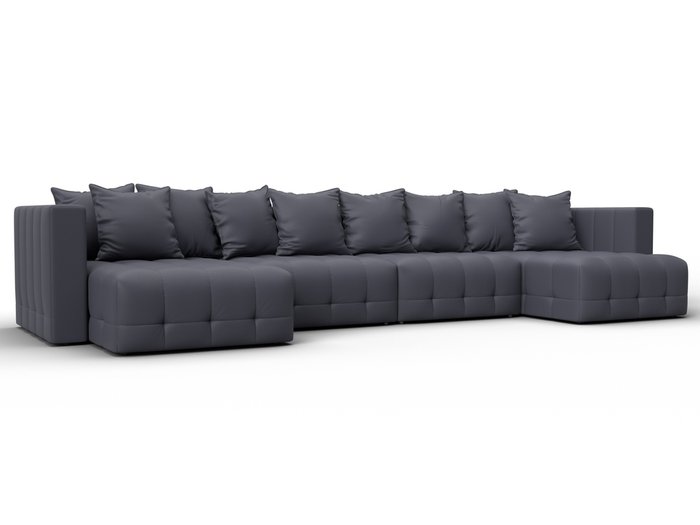 Угловой диван-кровать Лига-052 Лонг серого цвета (экокожа) Угловой диван-кровать Лига-052 Лонг серого цвета (экокожа)