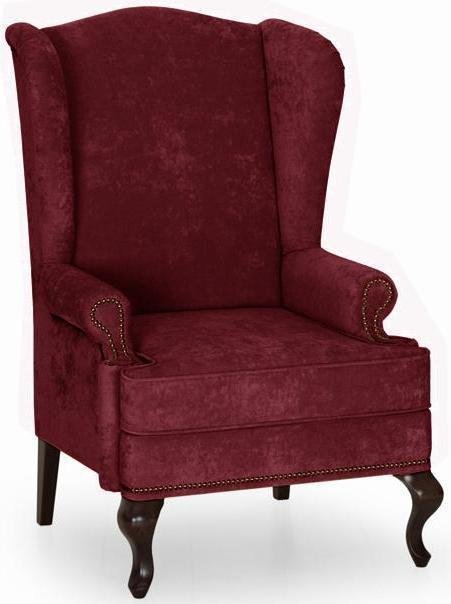 Кресло английское Биг Бен с ушками дизайн 19 бордового цвета