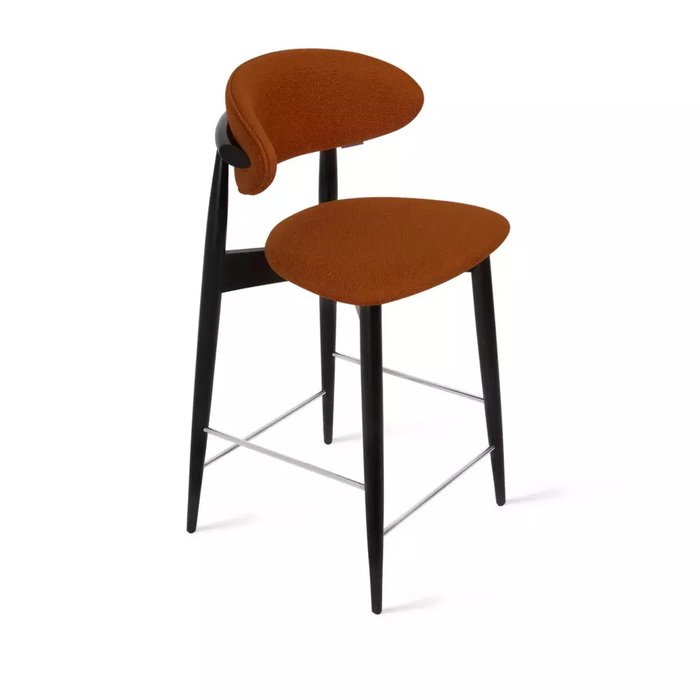 Полубарный стул Paolo черно-коричневого цвета