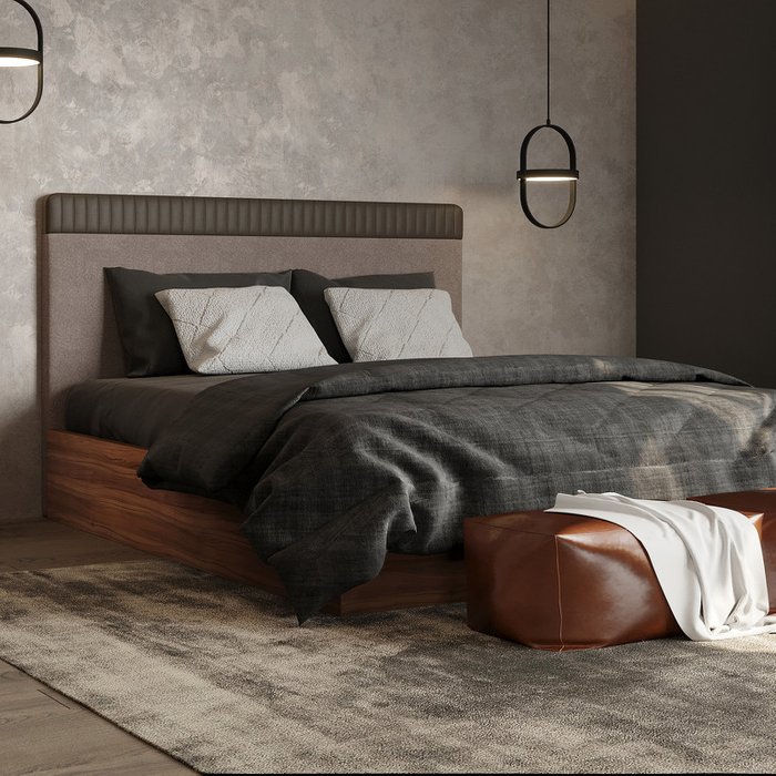 Кровать Menorca 160х200 бежево-коричневого с подъемным механизмом - купить Кровати для спальни по цене 189800.0