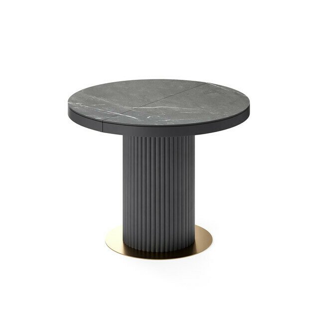 Раздвижной обеденный стол Меб S со столешницей цвета черный мрамор