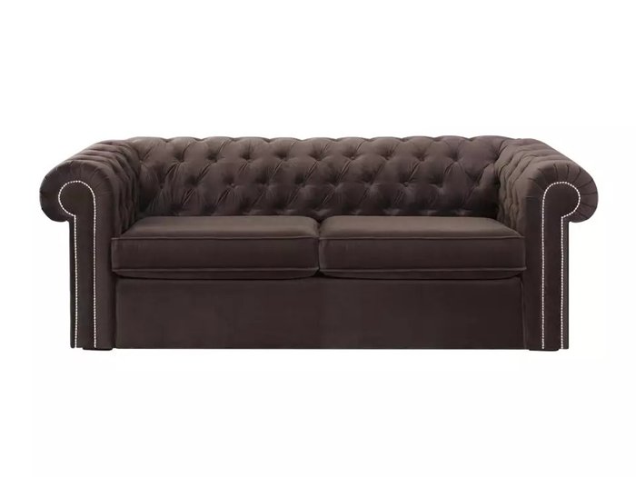 Диван Chesterfield коричневого цвета 