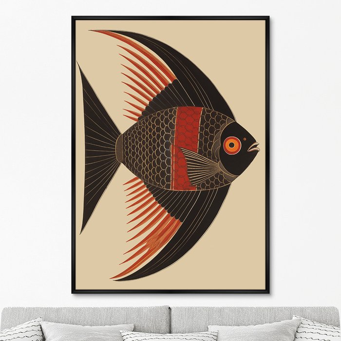 Репродукция картины Angel Fish drawing, No 1, 2024г. - купить Картины по цене 24999.0