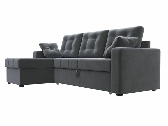 Угловой диван-кровать Камелот серого цвета левый угол - лучшие Угловые диваны в INMYROOM