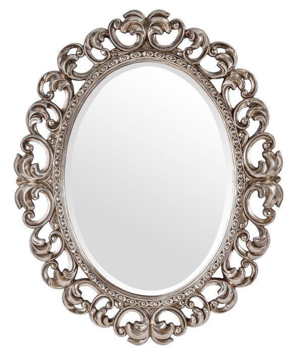 Овальное Настенное зеркало в раме Daisy Silver  