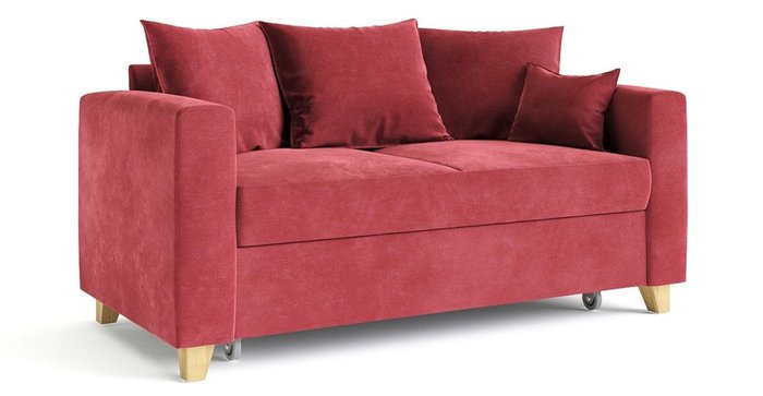 Диван-кровать Эмилио красного цвета - купить Прямые диваны по цене 43201.0