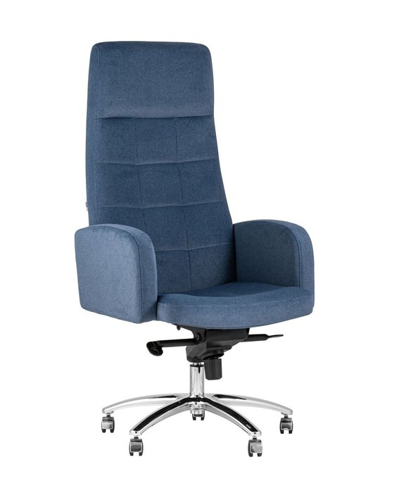 Кресло руководителя Лестер темно-синего цвета