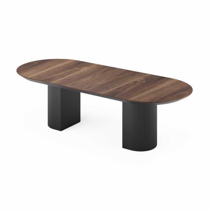 Раздвижной обеденный стол Рана коричнево-серного цвета - лучшие Обеденные столы в INMYROOM