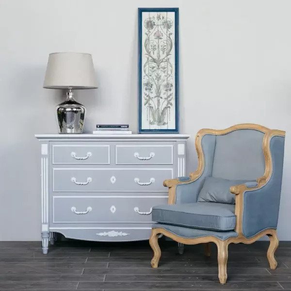 Кресло Сезарина голубого цвета - лучшие Интерьерные кресла в INMYROOM