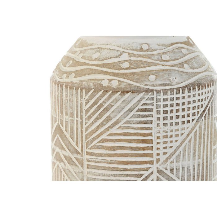 Ваза Белый Натуральный Древесина манго Колониальный 15 x 15 x 38 cm - лучшие Вазы  в INMYROOM