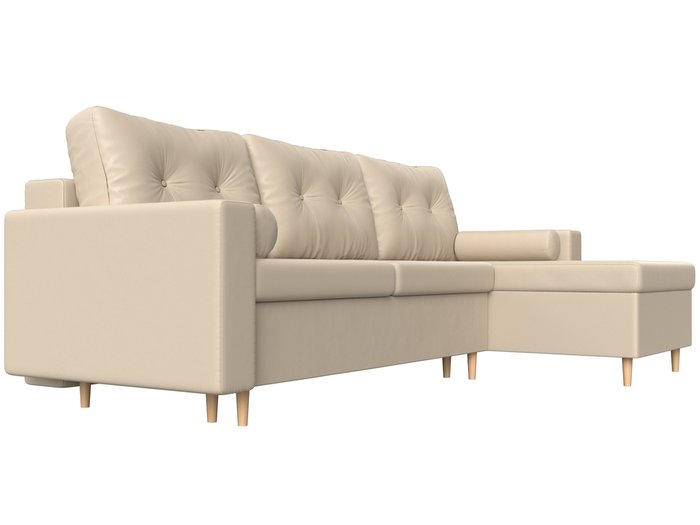 Угловой диван-кровать Белфаст бежевого цвета (экокожа) правый угол - лучшие Угловые диваны в INMYROOM
