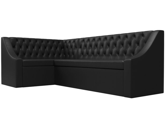 Угловой диван-кровать Мерлин черного цвета (экокожа) левый угол - лучшие Угловые диваны в INMYROOM