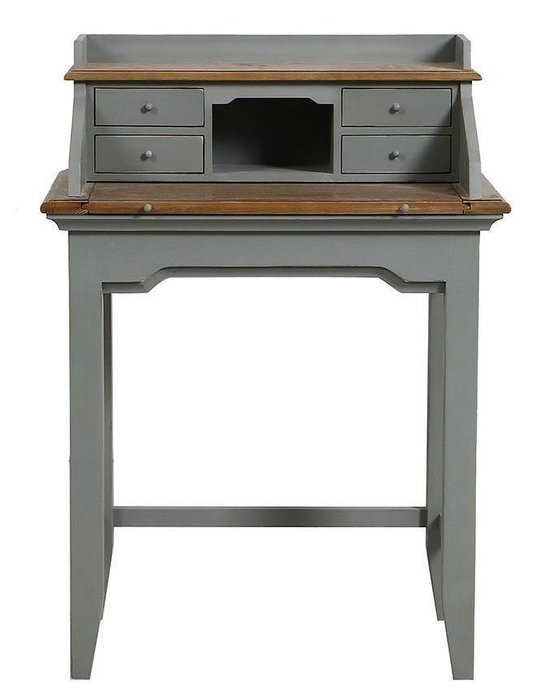 Стол-бюро из массива состаренной белой сосны Директория серого цвета