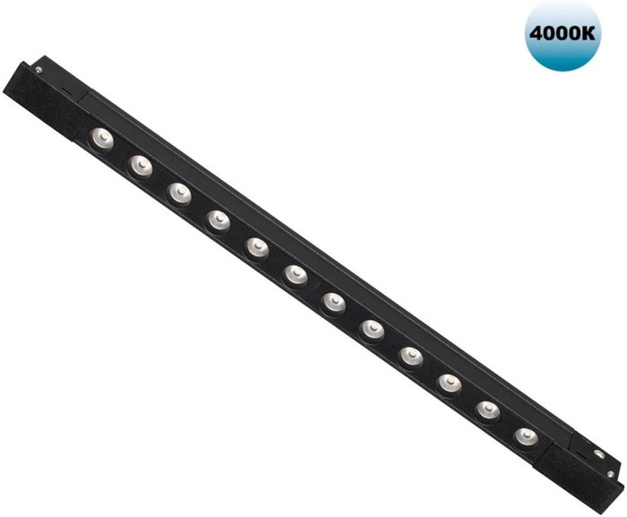 Трековый светильник низковольтный Novotech Flum 359433 SHINO черный LED 12W 48V 4000K