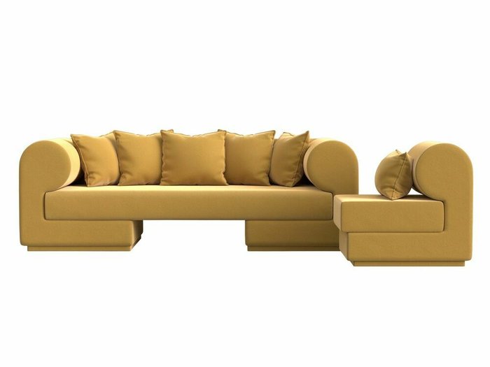 Набор мягкой мебели Кипр 2 желтого цвета - купить Комплекты мягкой мебели по цене 71998.0